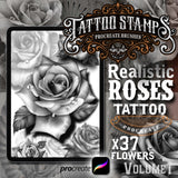 37 Chicano Realistic Roses Tattoo Procreate Brushes for iPad