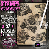 52 Black and Grey Roses Chicano Tattoo and Stencils Procreate Brushes for iPad and iPad pro by Brushestock