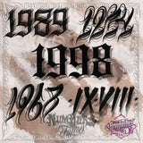100 Chicano Tattoo Numbers Brush Pack Volume 2 for Procreate application on iPad and iPad pro