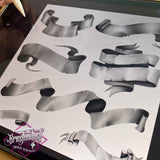 60 Banners Tattoo Brushes for Procreate application by Brushestock