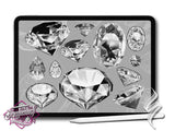 x 15 Diamond Tattoo Stencils x 15 Realistic Diamonds 1 Brushset (.brushset)