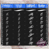 5 Chicano Tattoo Lettering Fonts Brush Pack Volume 2 for Procreate application on iPad and iPad pro