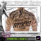 634 Chicano Lettering Tattoo Brush Pack Volume 2 for Procreate application on iPad and iPad pro