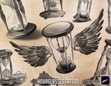 Black and grey Hourglasses Tattoo Procreate Brushes for iPad and iPad pro by Brushestock