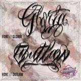 634 Chicano Lettering Tattoo Brush Pack Volume 2 for Procreate application on iPad and iPad pro