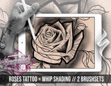 Tattoo Procreate Pack with Roses and Black and Grey Whip Tattoo for iPad and iPad Pro