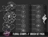 104 Flowers Procreate Tattoo Brushes for iPad and iPad Pro by Brushestock