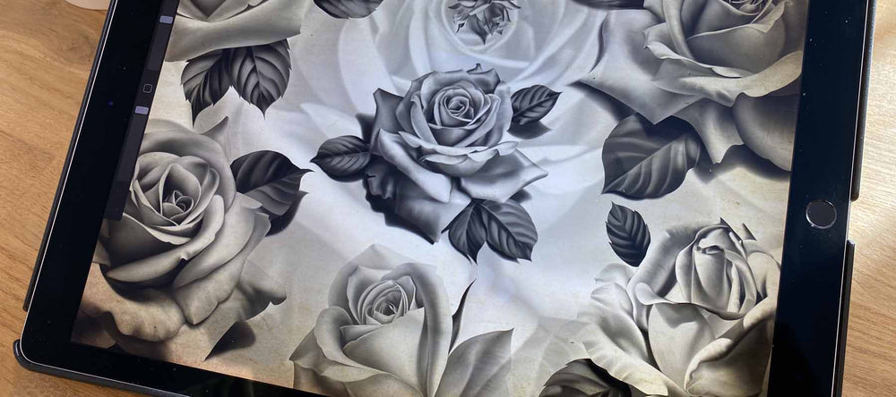 Black and Grey Roses Chicano Tattoo Procreate Brushes for iPad and iPad pro