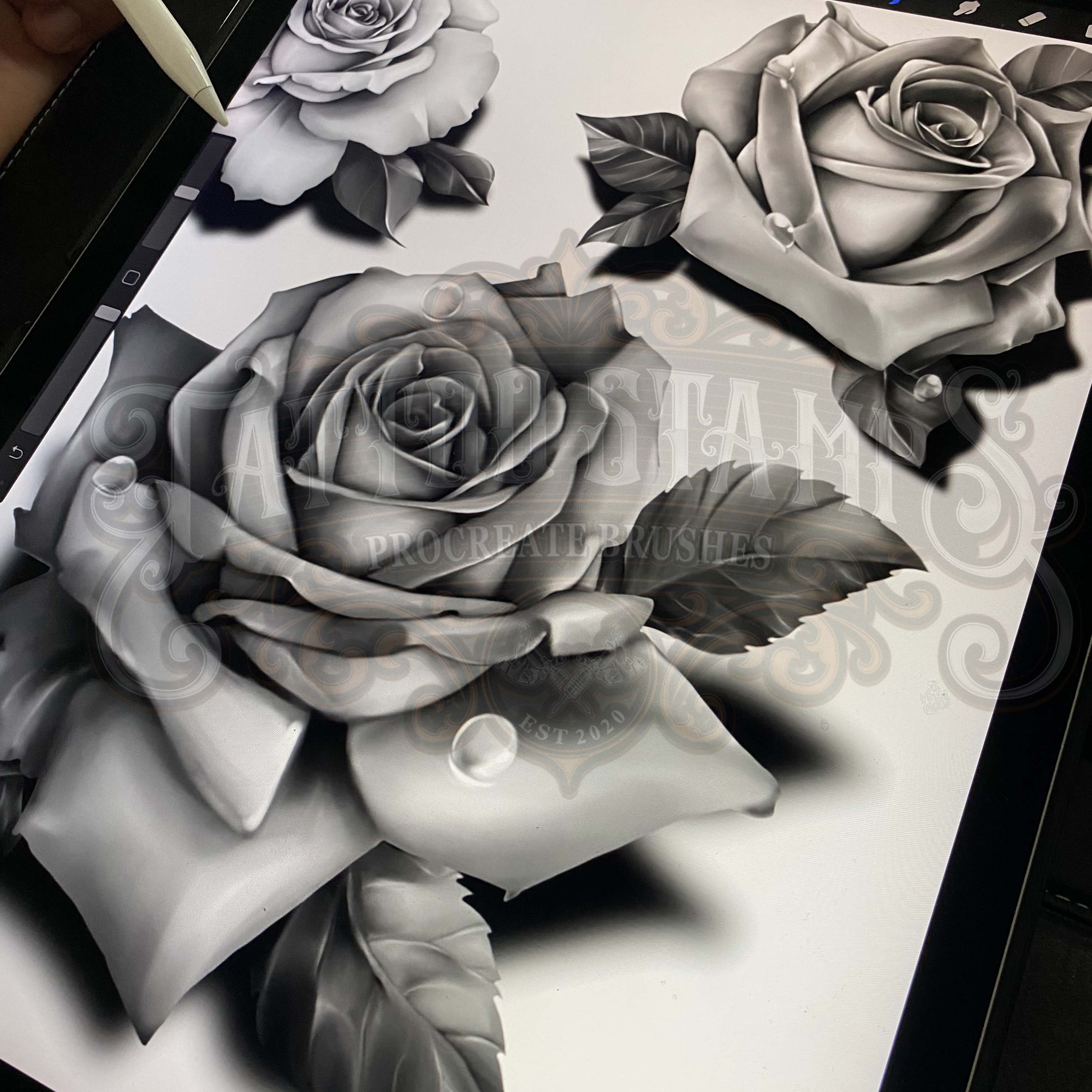 297 Floral Tattoo Procreate Brushes in the Maxi Floral Bundle for your ...