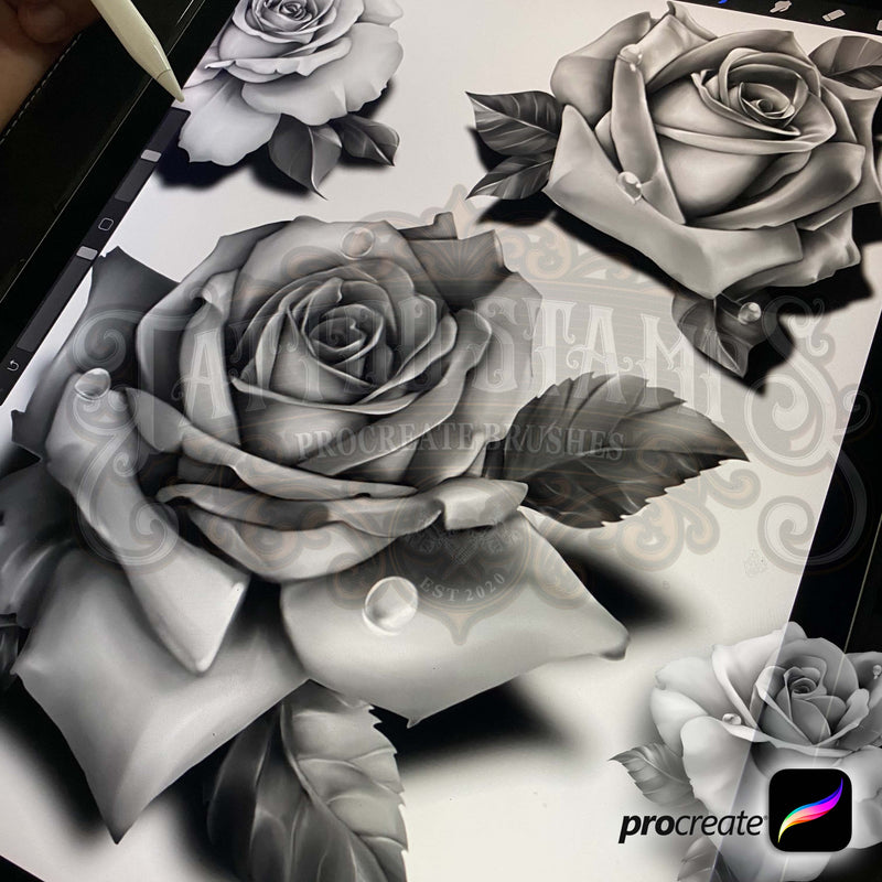 37 Chicano Realistic Roses Tattoo Procreate Brushes for iPad – Brushestock