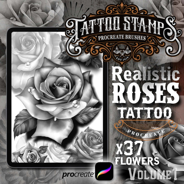 Roses, Procreate & PDF Pre-drawn Tattoo Stencils