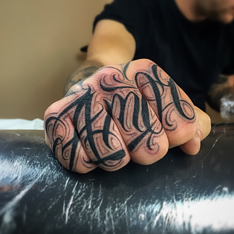 "AMOR" Custom Chicano Tattoo Lettering by Haris Jonson