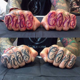 Knuckles Custom Chicano Tattoo Lettering by Haris Jonson