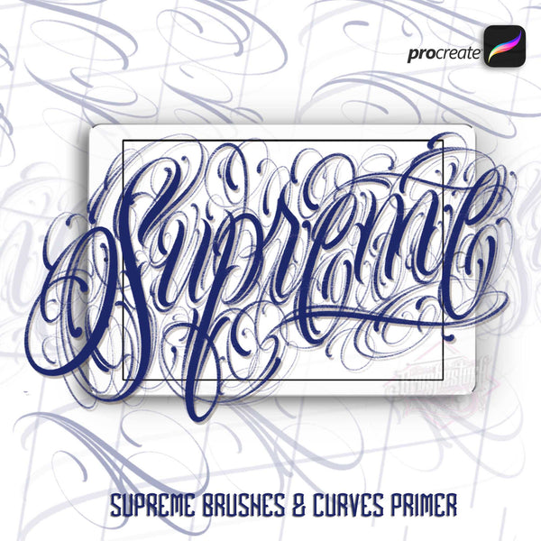 BrushPack - Supreme Chicano Lettering Tattoo for Procreate app for Tattoo Artists