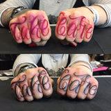 "Take Care" Custom Chicano Tattoo Lettering by Haris Jonson