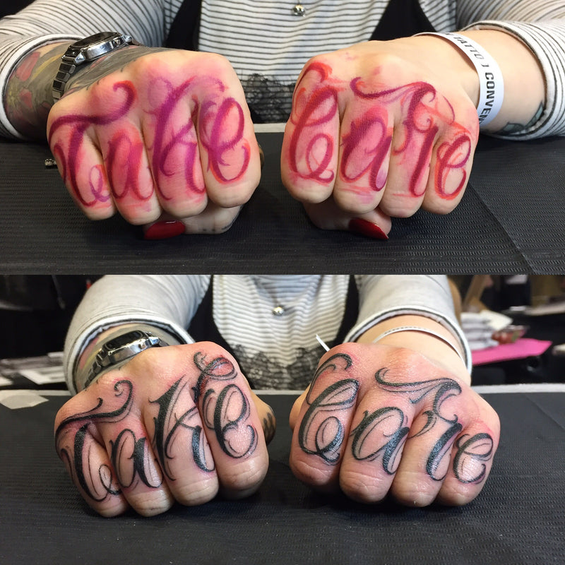 Knuckle Tattoo Lettering Text Knuckle Tattoo Etsy UK
