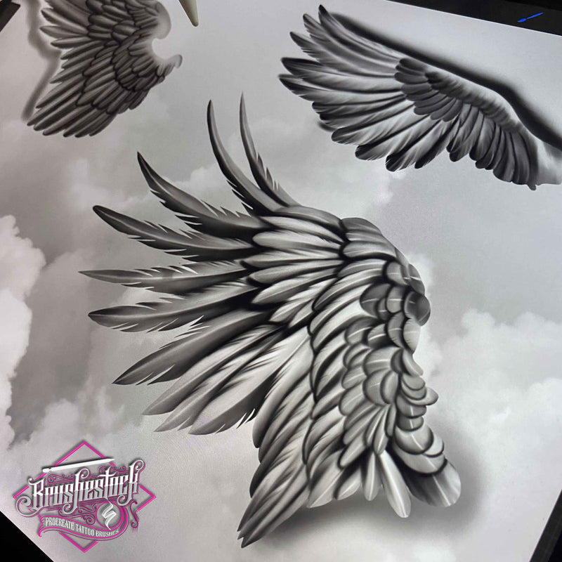 40 Realistic Wings Procreate Tattoo Brushes for iPad and iPad pro