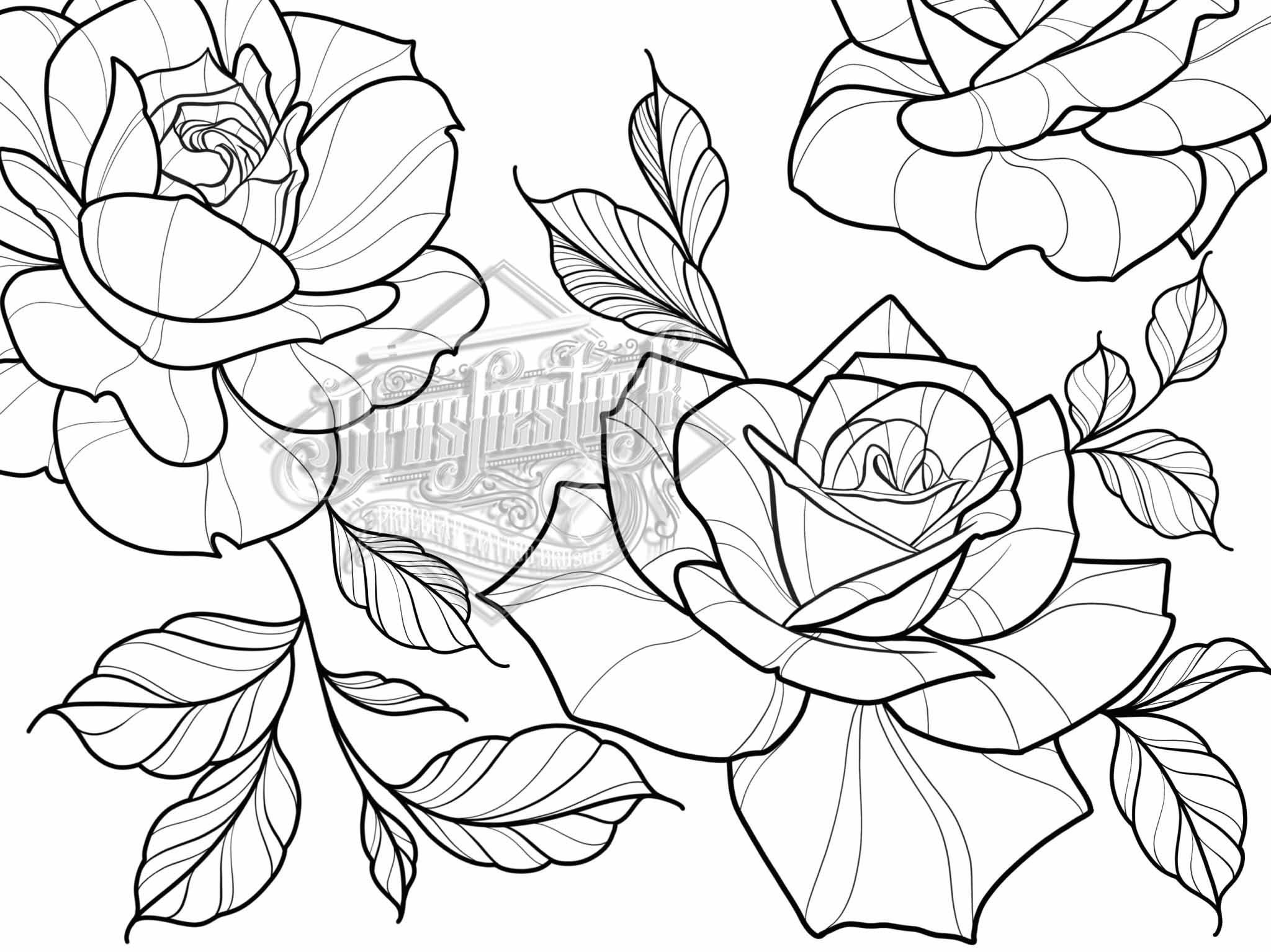 80 Roses Tattoo Brushes for Procreate on iPad and iPad Pro by Haris ...