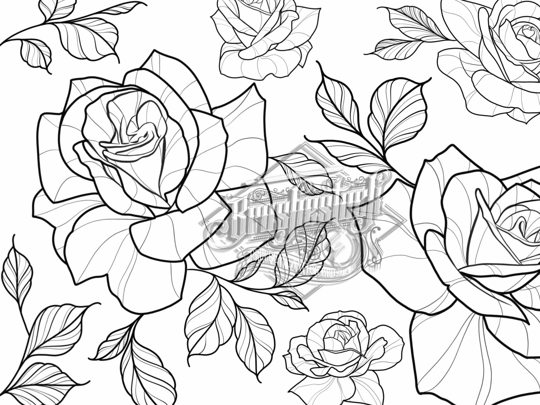 80 Roses Tattoo Brushes for Procreate on iPad and iPad Pro by Haris ...