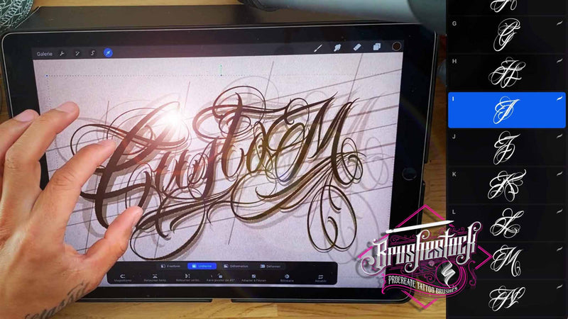 218 Chicano Lettering Tattoo Brushes in this Brushset Pack for Procreate app on iPad & iPad pro