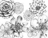 104 Flowers Procreate Tattoo Brushes for iPad and iPad Pro by Brushestock