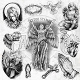 80 Religious Tattoo Brushes for Procreate on iPad & iPad pro by Brushestock